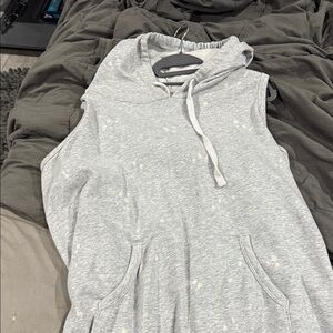 Gray Sleeveless Hoodie Dress